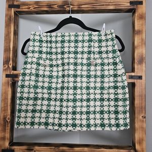 Zara Green Tweed Mini Skirt US-Small
